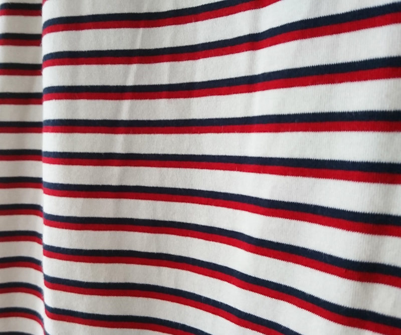 Tissu jersey coton bio rayé
