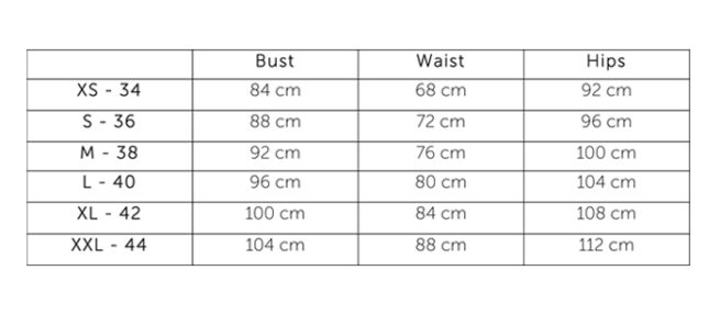 pour moi sizing